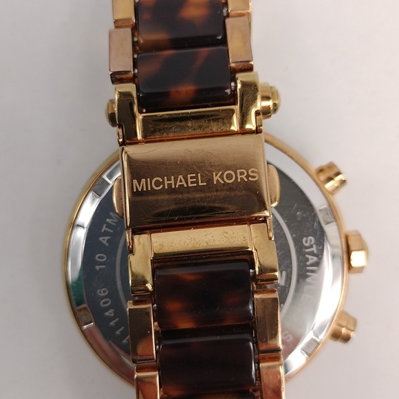 Michael Kors Parker Tortoise Acetate Watch - Picture 5 of 13